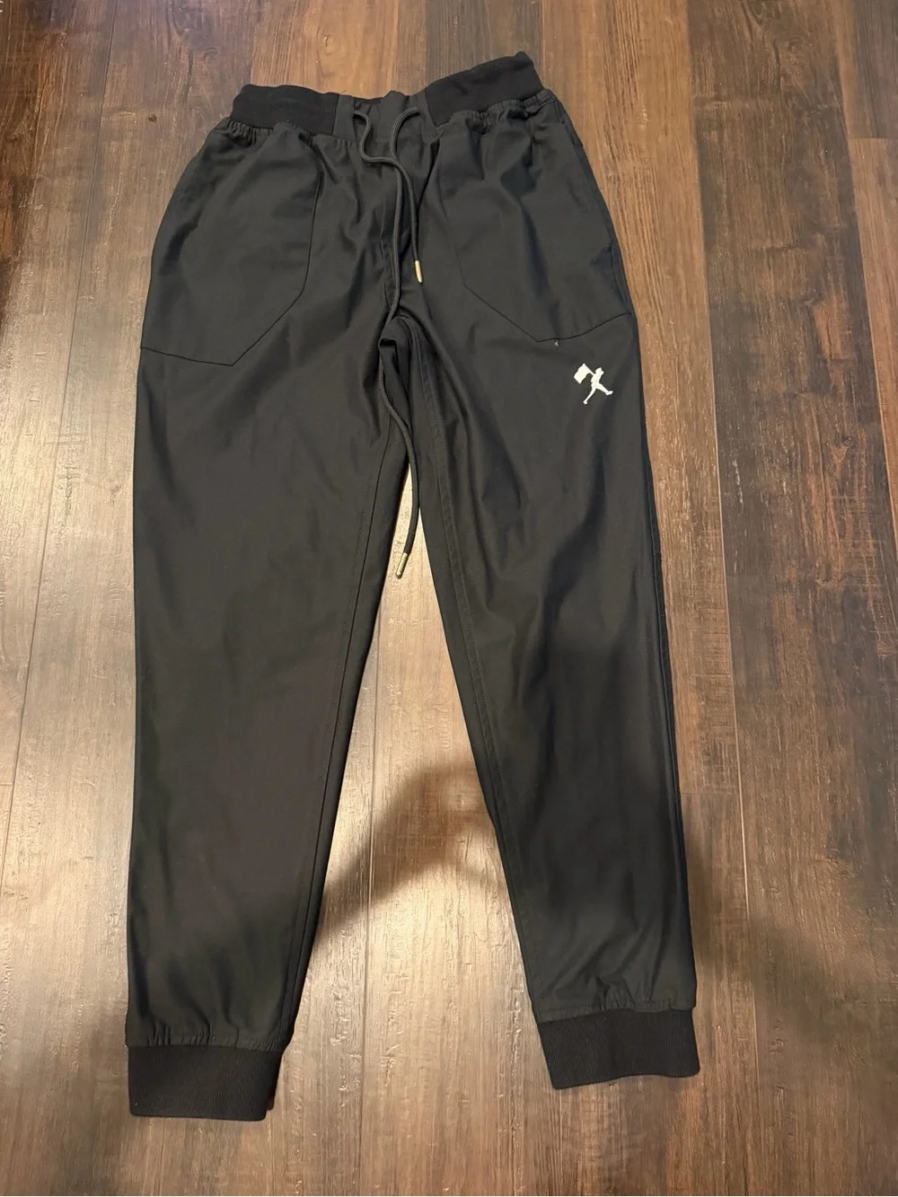 Baseballism Youth Large Black Performance Jogger Pants Flag Man Athletic YL